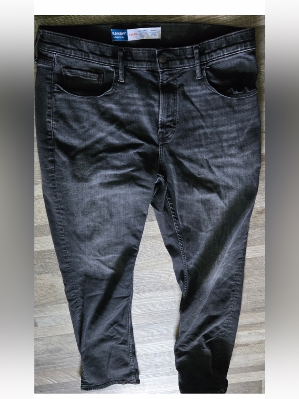 Old Navy Built In Flex Black Wash Slim Taper Jeans 36x32